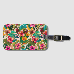 Hawaiian Print Luggage Tag