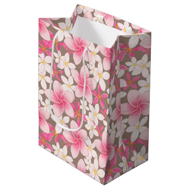 Hawaiian print  medium gift bag (Front Angled)
