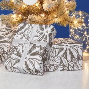 Hawaiian Print Naupaka ilima tiare flowers Wrapping Paper