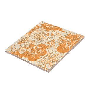 Hawaiian print Ohai Alii flower Ceramic Tile