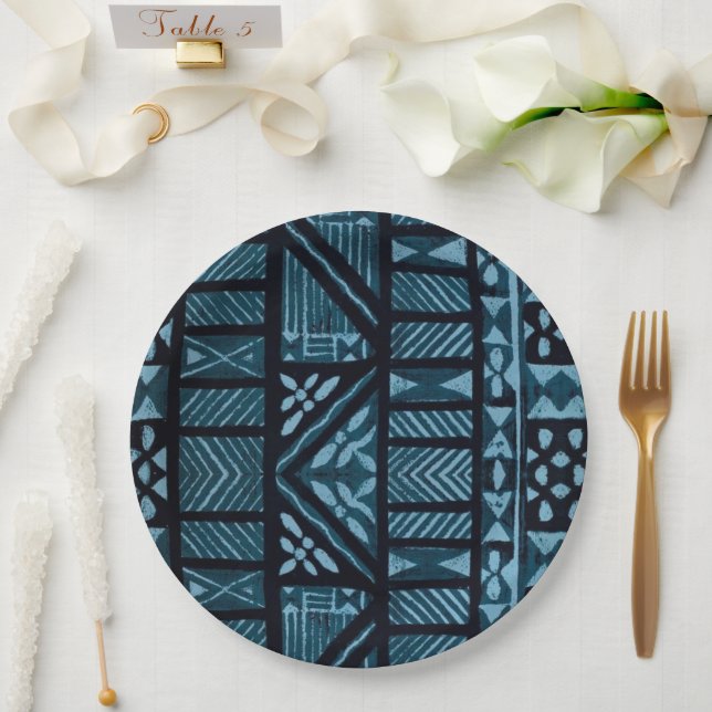 Hawaiian Print Paper Plate (Wedding)