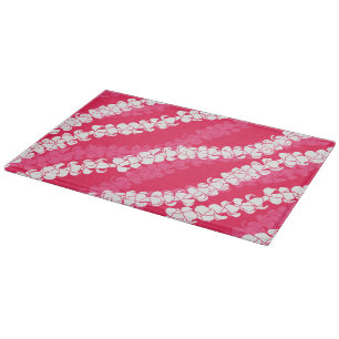 Hawaiian Print Puakenikeni lei Cutting Board