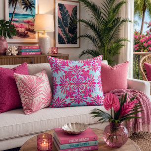 Hawaiian print quilt honu turtle batik cushion