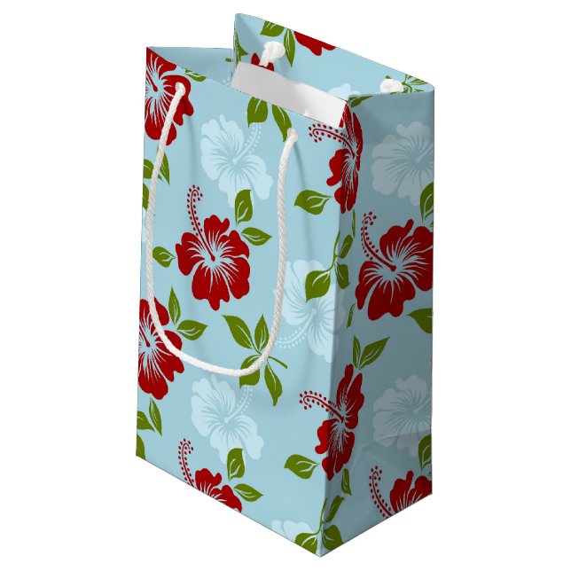 Hawaiian Print Small Gift Bag (Back Angled)