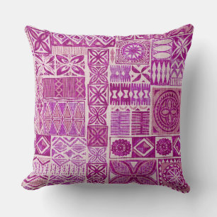 hawaiian print tapa style throw pillow