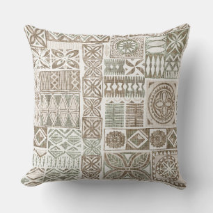 hawaiian print tapa throw pillow