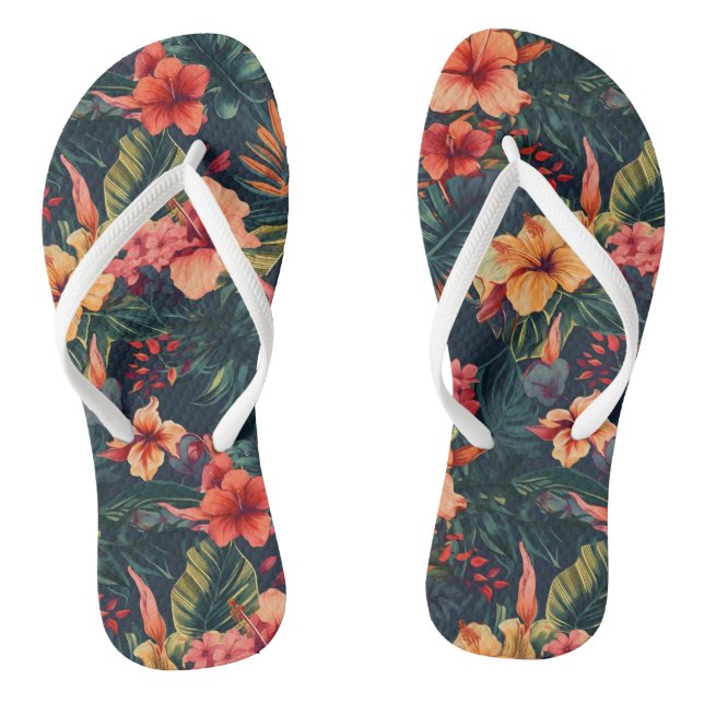 Hawaiian Print  Thongs (Footbed)