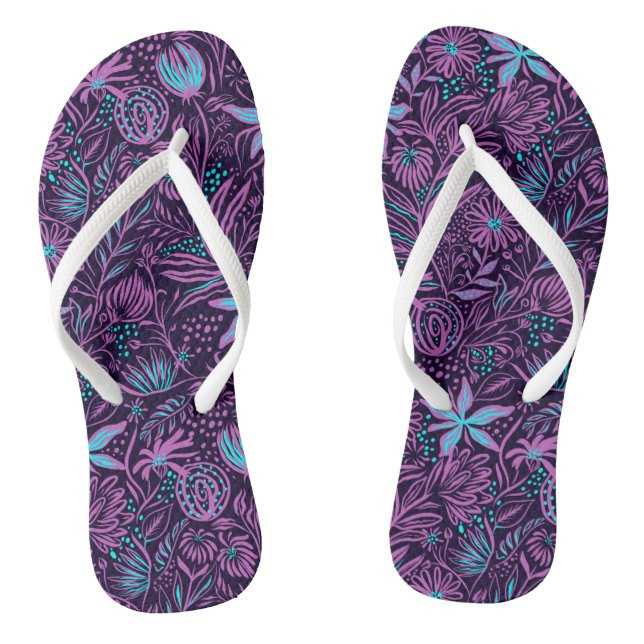 Hawaiian Print  Thongs (Footbed)