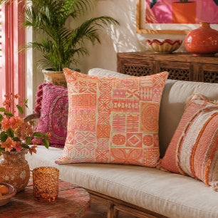 hawaiian print throw pillow