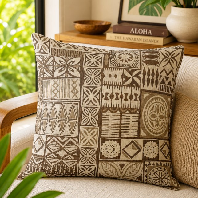 hawaiian print throw pillow (Creator Uploaded)