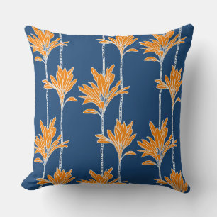 hawaiian print ti leaf plants throw pillow