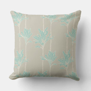 hawaiian print ti leaf plants throw pillow