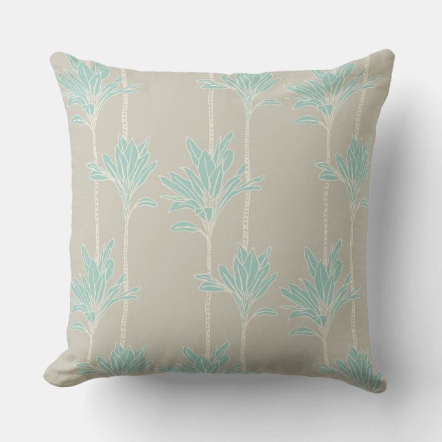 hawaiian print ti leaf plants throw pillow (Front)