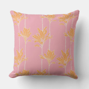 hawaiian print ti leaf plants throw pillow