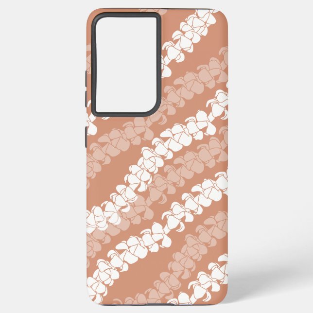 Hawaiian Puakenikeni lei on dusty copper Samsung Galaxy S21 Ultra Case (Back)