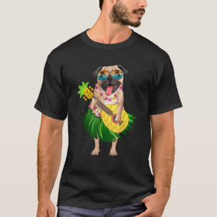 Hawaiian Pug Dog Pineapple Ukulele Summer Vacation T-Shirt