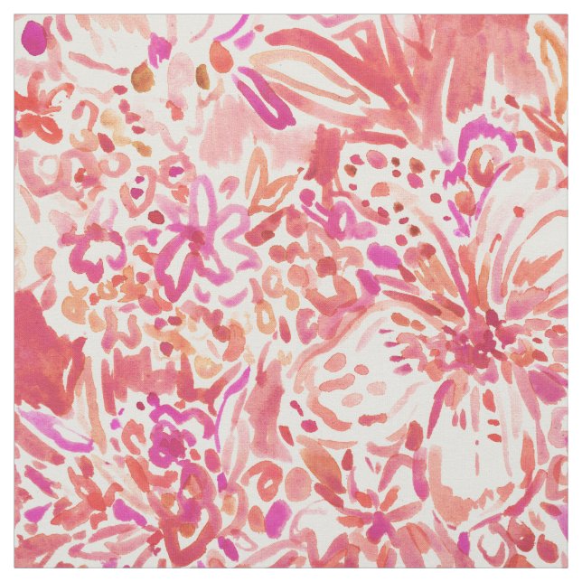 HAWAIIAN PUNCH Red Wild Hibiscus Floral Fabric (Swatch)