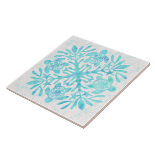 Hawaiian quilt honu ceramic tile