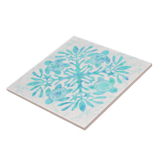 Hawaiian quilt honu ceramic tile