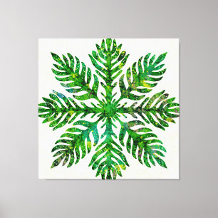 Hawaiian Quilt Lauae fern Canvas Print