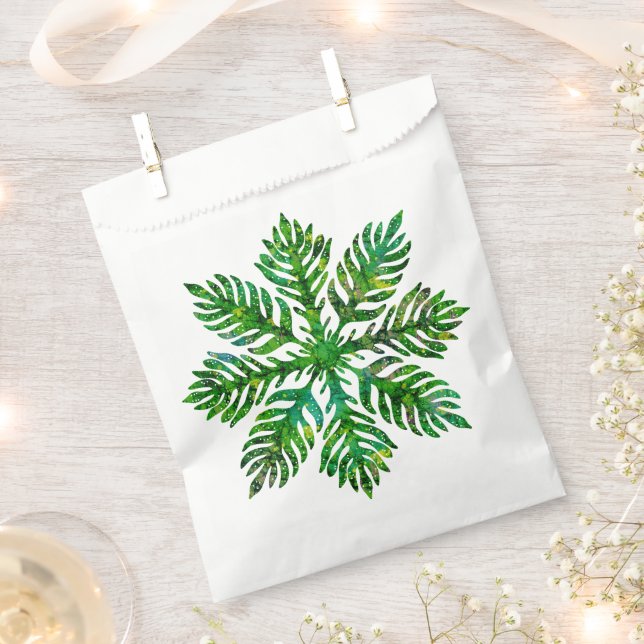 Hawaiian quilt Lauae fern  paper Favour Bag (Clipped)