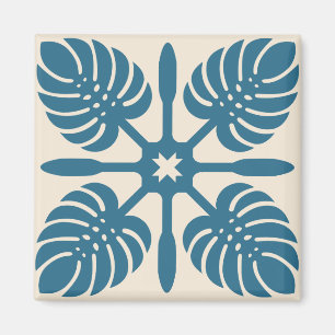 HAWAIIAN QUILT magnet- Monstera Magnet