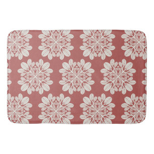 Hawaiian quilt naupaka motif  bath mat