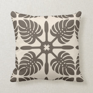 HAWAIIAN QUILT PILLOW- Monstera Cushion