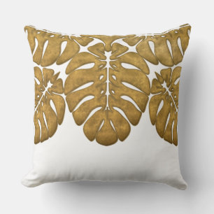 HAWAIIAN QUILT PILLOW- monstera Throw Pillow