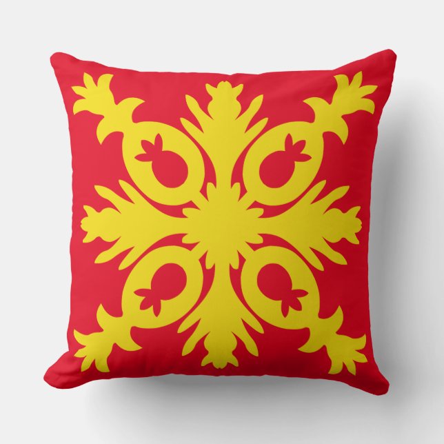 HAWAIIAN QUILT PILLOW- pineapple Cushion (Front)