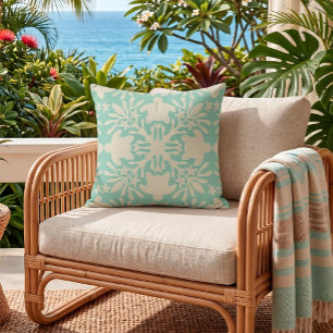 hawaiian quilt sea turtle honu throw pillow