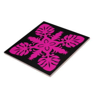hawaiian quilt styled decorative ceramic tile