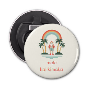 Hawaiian/Rainbow/Palms Santa Bottle Opener