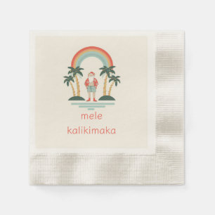 Hawaiian/Rainbow/Palms Santa Napkin