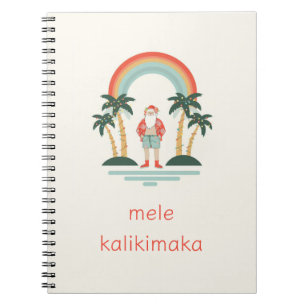 Hawaiian/Rainbow/Palms Santa Notebook