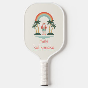 Hawaiian/Rainbow/Palms Santa Pickleball Paddle