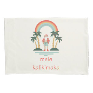 Hawaiian/Rainbow/Palms Santa Pillowcase