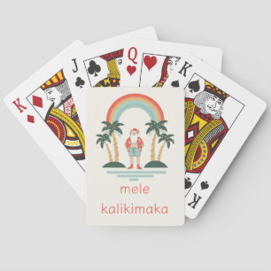 Hawaiian/Rainbow/Palms Santa Playing Cards