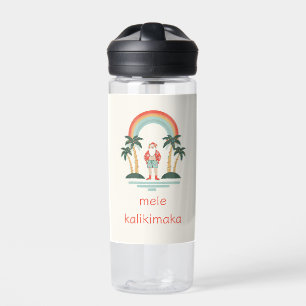 Hawaiian/Rainbow/Palms Santa Water Bottle
