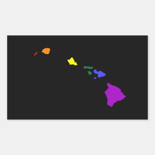 Hawaiian Rainbow Rectangular Sticker