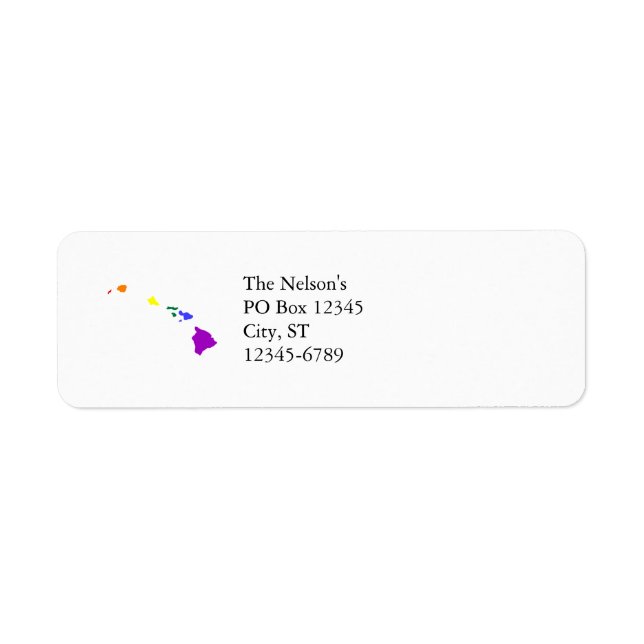 Hawaiian Rainbow Return Address Label (Front)