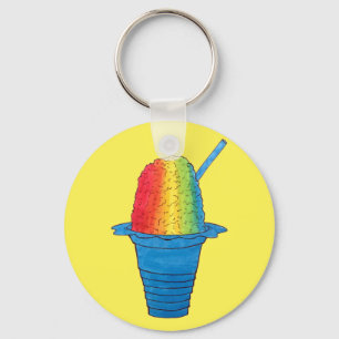 Hawaiian Rainbow Shave Ice Frozen Dessert Hawaii Key Ring