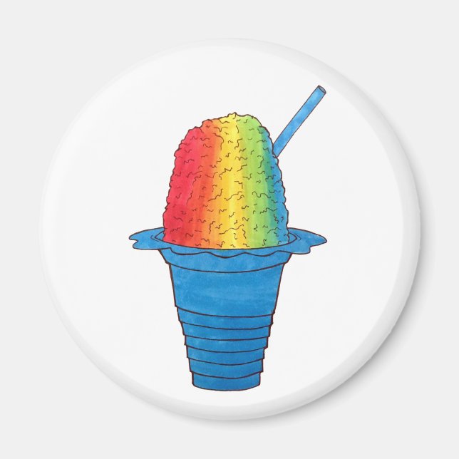 Hawaiian Rainbow Shave Ice Frozen Dessert Hawaii Magnet (Front)
