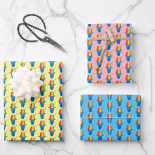 Hawaiian Rainbow Shave Ice Frozen Dessert Hawaii Wrapping Paper Sheet