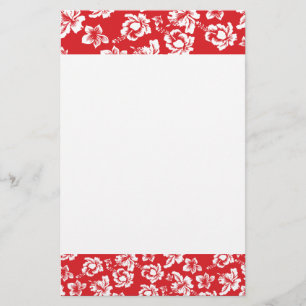 Hawaiian Red Flower Stationery