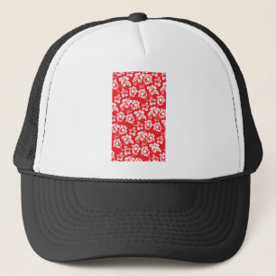 Hawaiian Red Flowers Trucker Hat