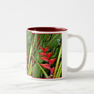 Hawaiian Red Heliconia Two-Tone Coffee Mug