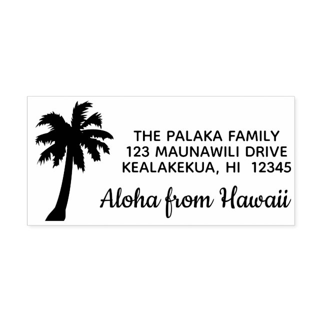 Hawaiian Return Address Stamp Aloha Palm Tree (Design)