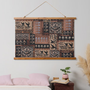 Hawaiian Sailing Canoe Tapa Hanging Tapestry