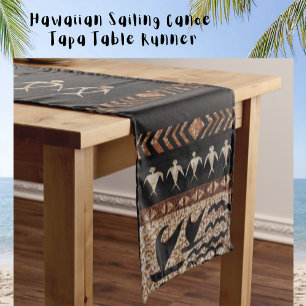 Hawaiian Sailing Canoe Tapa Medium Table Runner